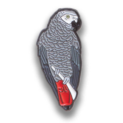 Enamel Pin | African Grey Parrot (2)