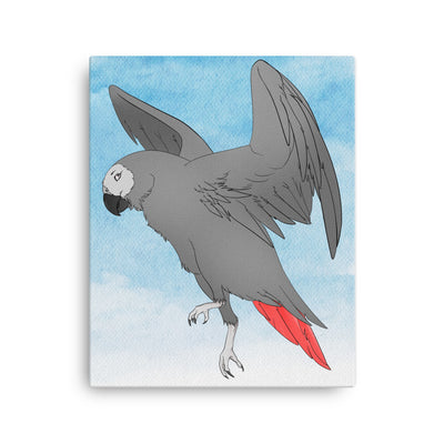 African Grey Print on Canvas